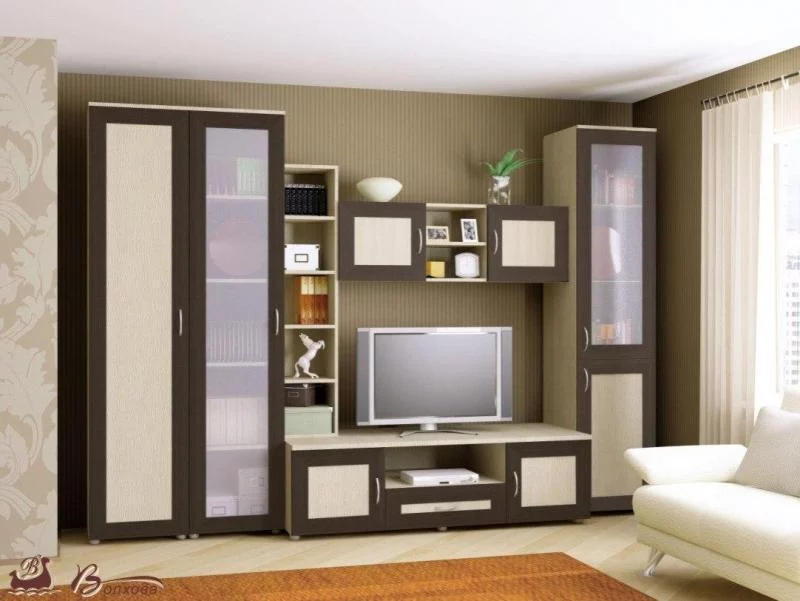 Недорогие стенки для гостиных предлагают в магазинах мебели